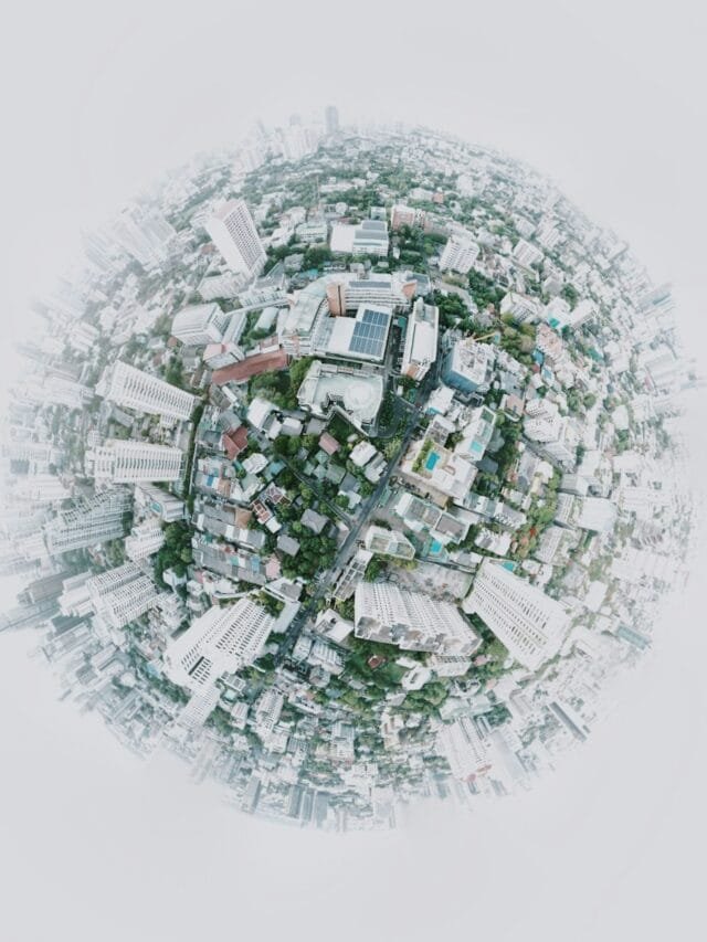 fish eye photography of city